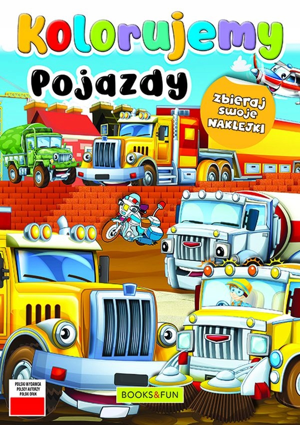 Pojazdy. Kolorujemy naklejki