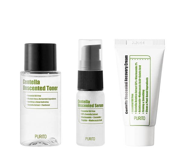 Sada Purito Centella Unscented Mini Kit na obličej