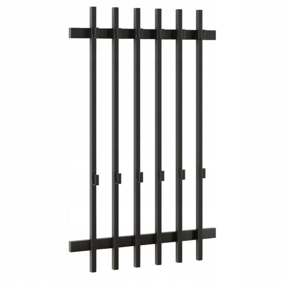 Nástěnný věšák loft černý kovový 65x100 cm na bundy a oblečení