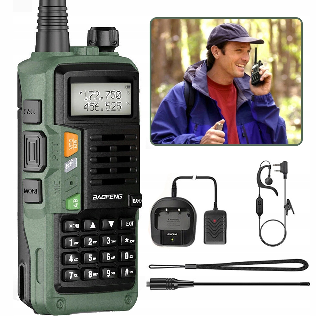 Krótkofalówka, skaner Baofeng UV-S9 Plus Zestaw