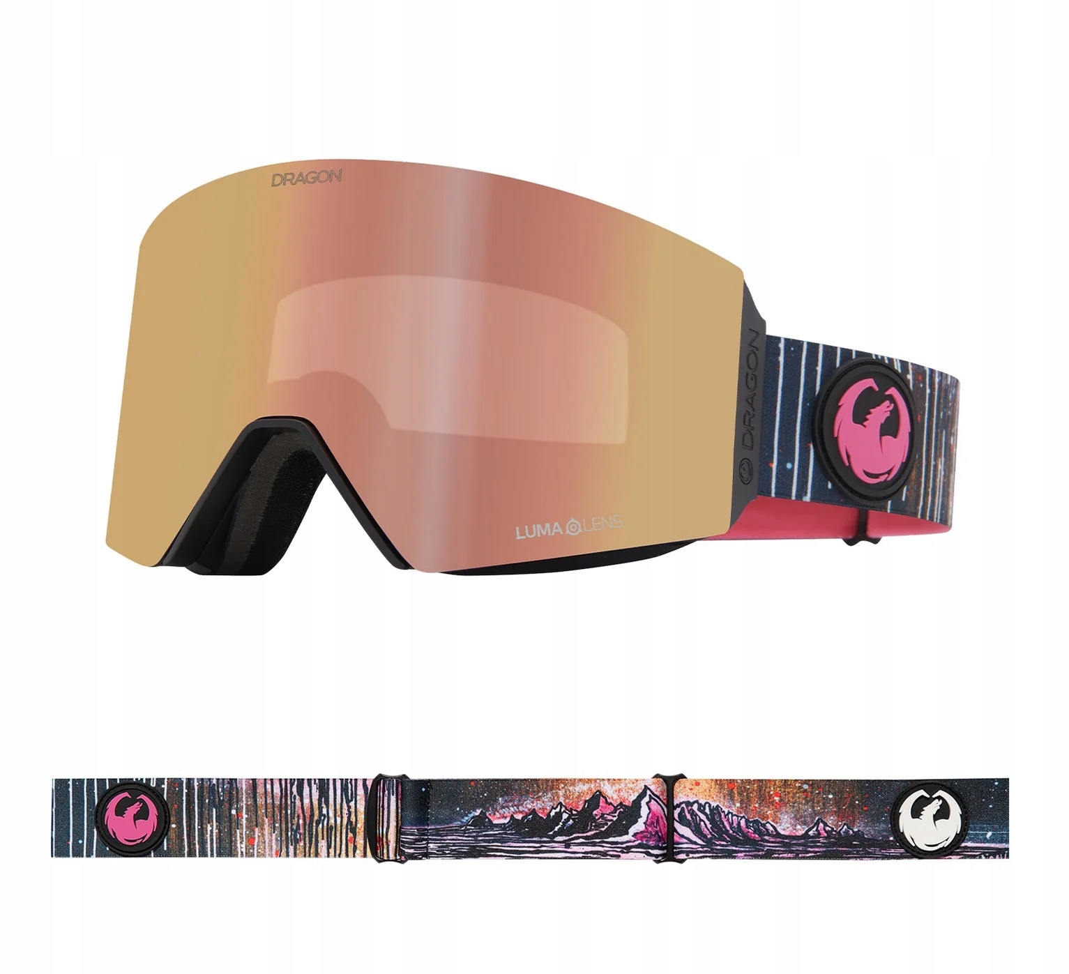 Lyžařské brýle Dragon Rvx Mag Otg Bryan Iguchi Rose Gold Ion Midnight