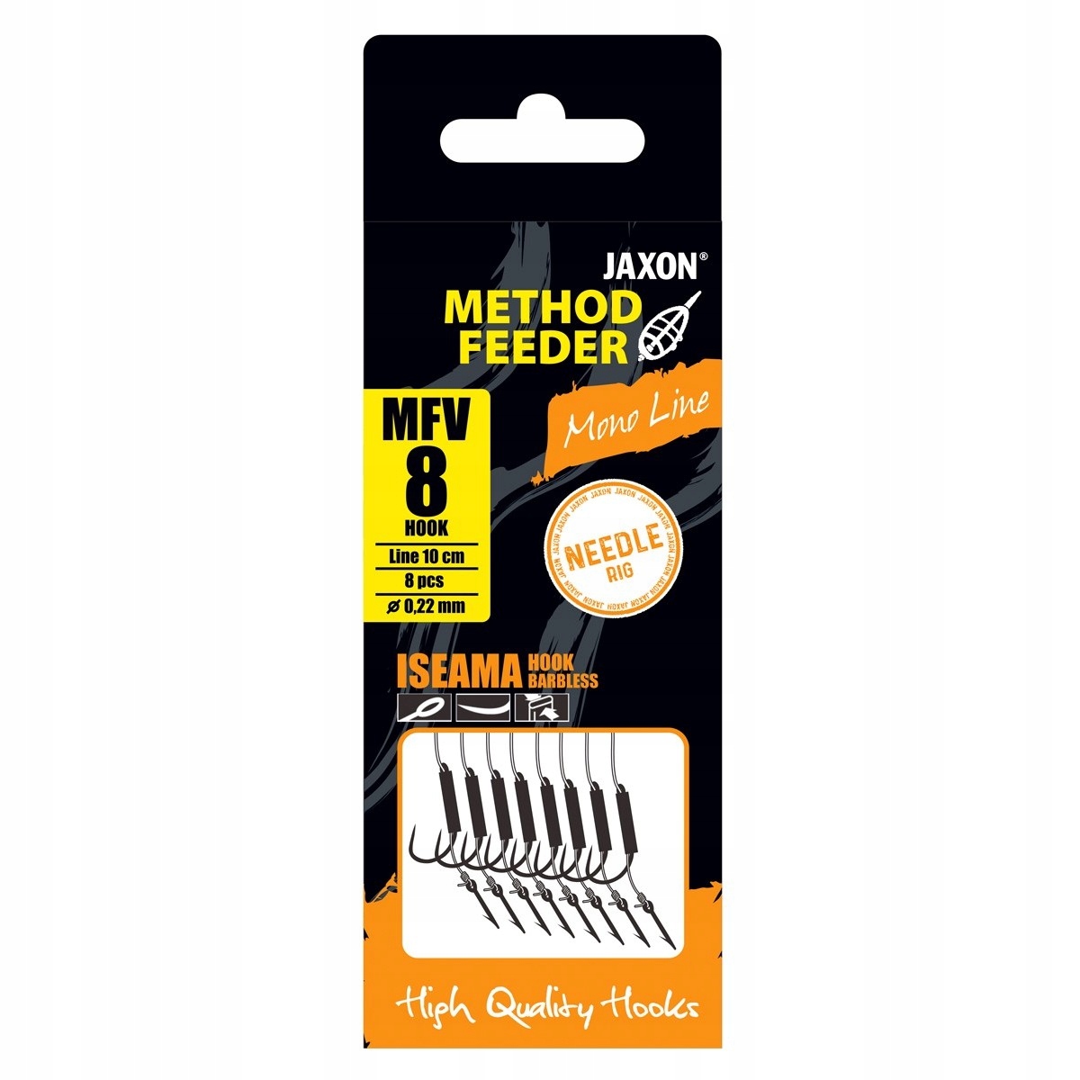Haczyki Method Feeder Jaxon 8 szt. z przyponem i igłą Hy- rozmiar 6