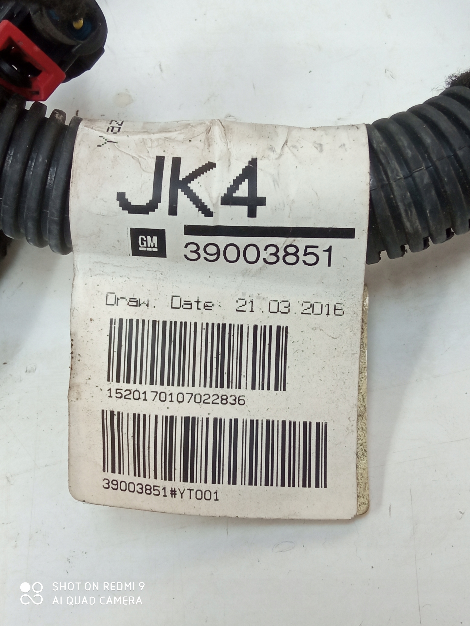 ASTRA K bundle motor wiring 1.6T B16SHT JK4