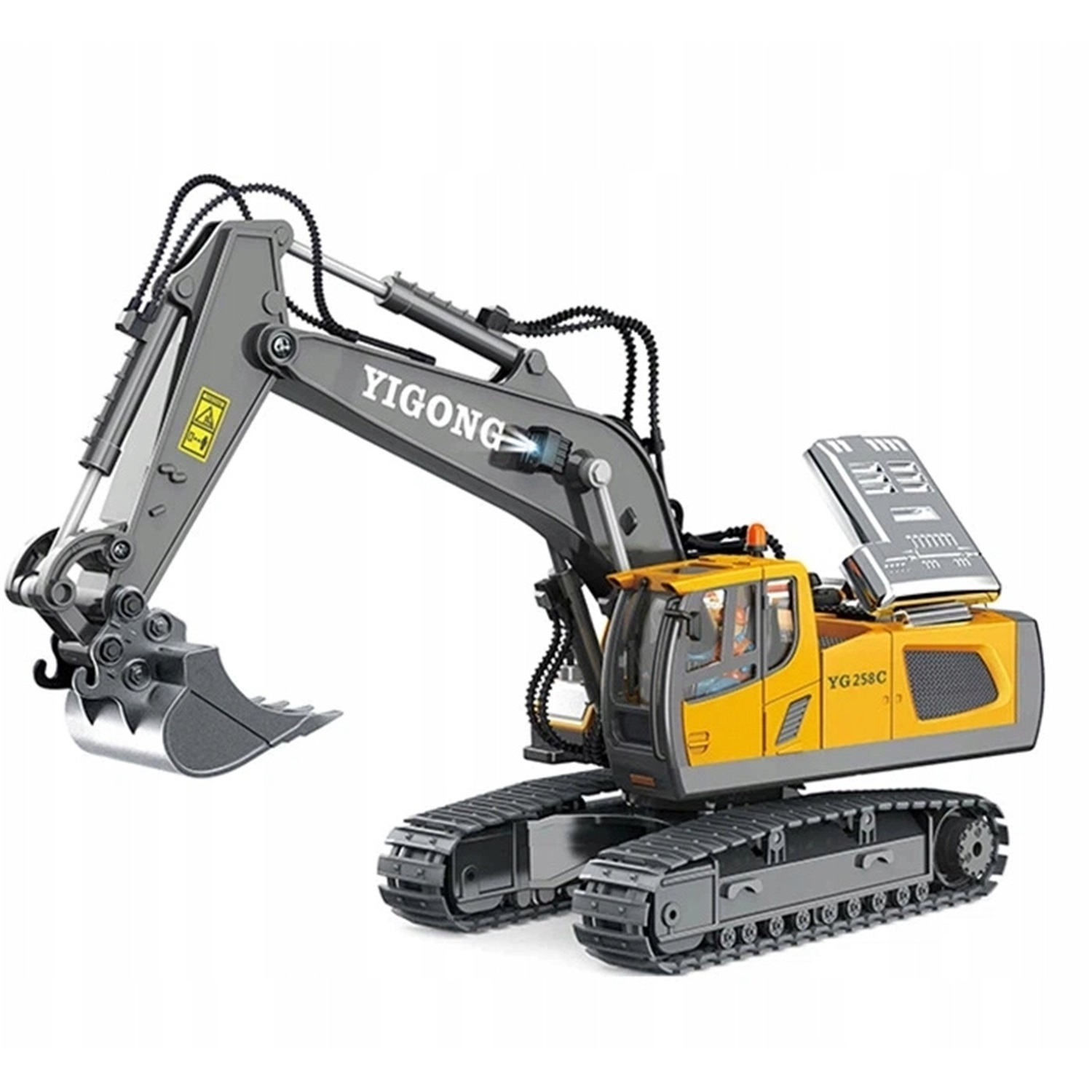 Dálkově Ovládaný Bagr Rc 1:20 Kovová Lopata 680° Otáčení Zvuk Led