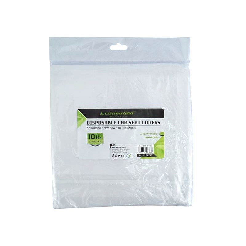 SERWISOWE POKROWCE UNIWERSALNE NA FOTEL SAMOCHODOWY SIEDZENIE FOLIOWE 10SZT Marka Carmotion