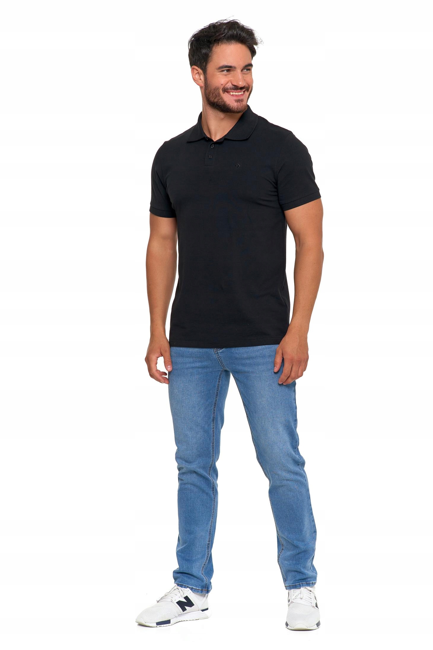 Koszulka męska MORAJ bawełniana Koszulka Polo czarna REGULAR FIT r. XXL + Rozmiar 2XL (56)