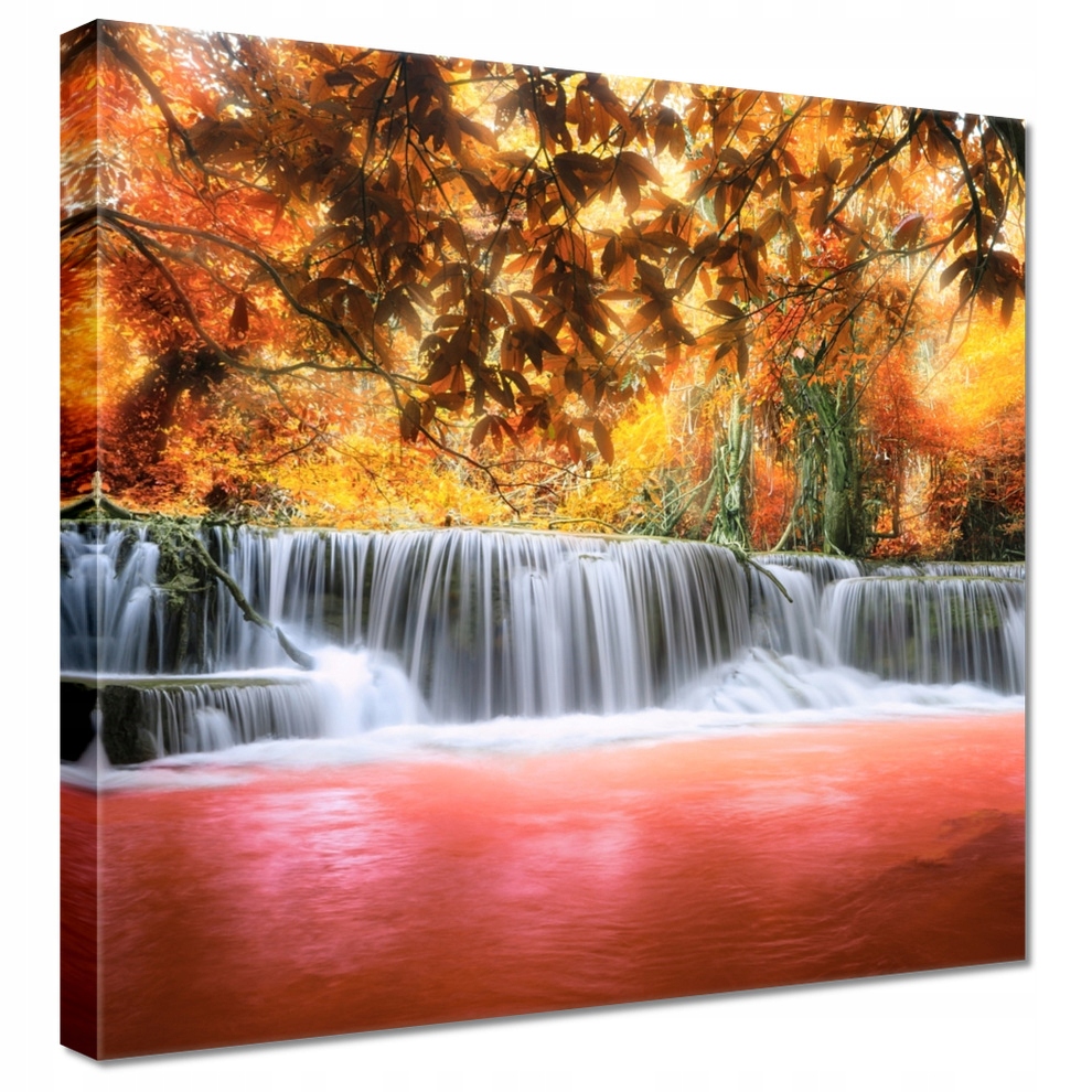 Obraz 90x90 Oranžový vodopád