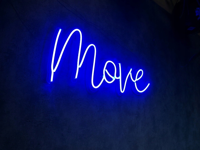 NMOVE NEON LED FLEX NAPIS Move BLUE PC5 495X225MM Marka inna