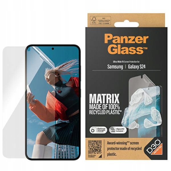 PanzerGlass Ultra-Wide Fit Sam S24 S921 D3O Matrix 7353 z aplikatorem