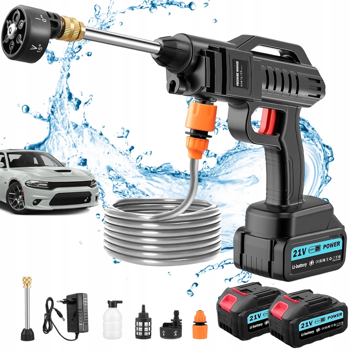 Bezdrátová elektrická tlaková myčka Silná pro domácnost