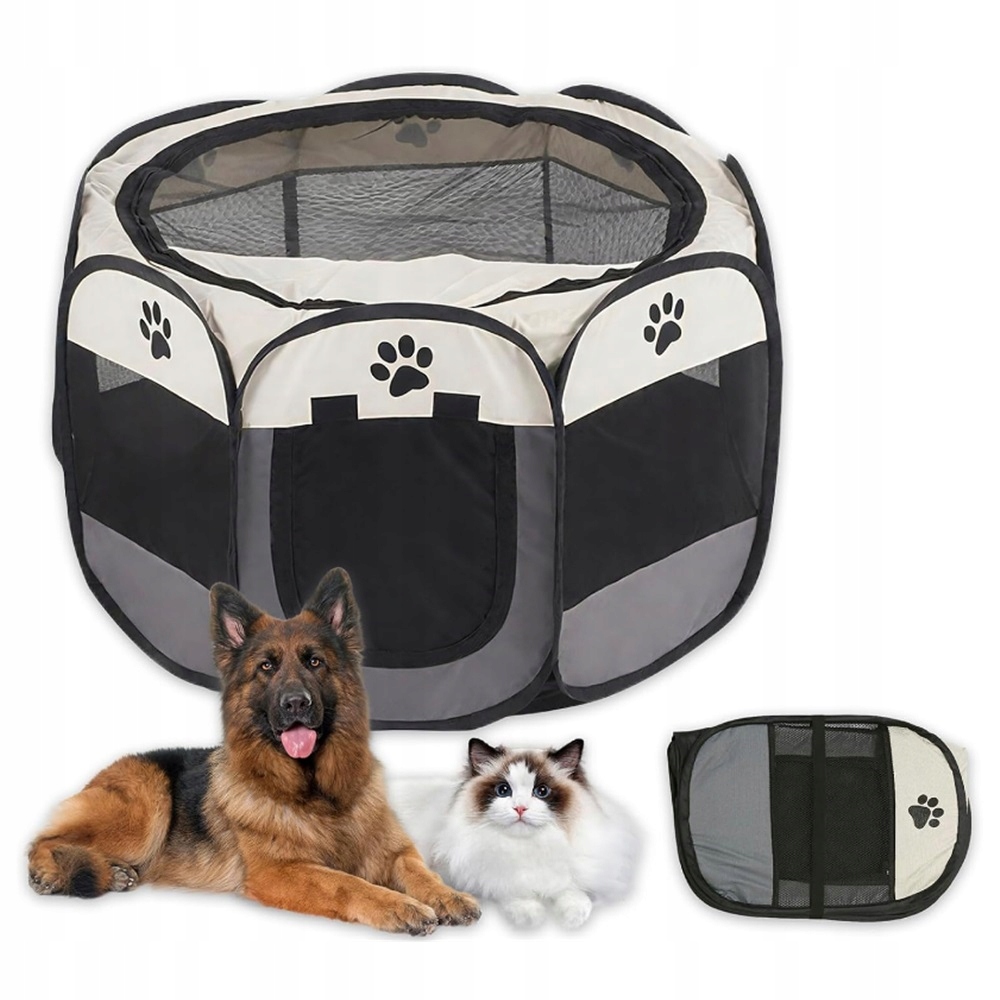 Levně Kotec Pro Psa Kočku Skládací, Osmiúhelníková, Pro Porod A Pelíšek Z Oxfordu