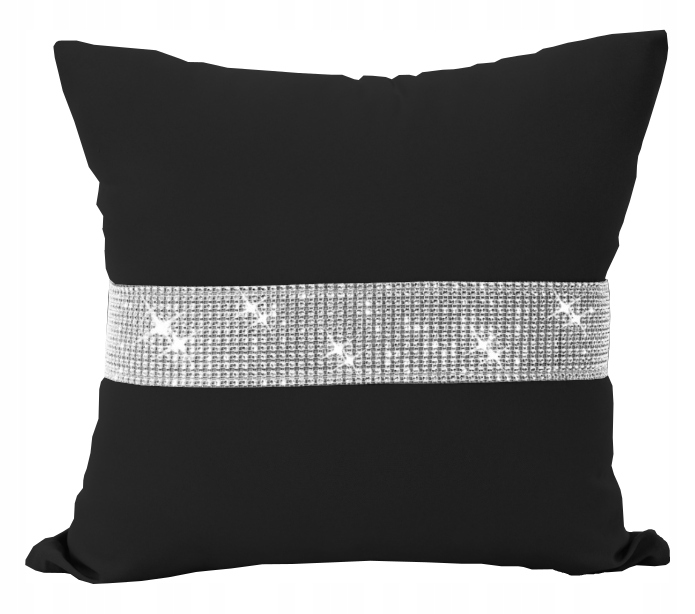 

Poszewka dekoracyjna 40x40 Czarna z cyrkoniami