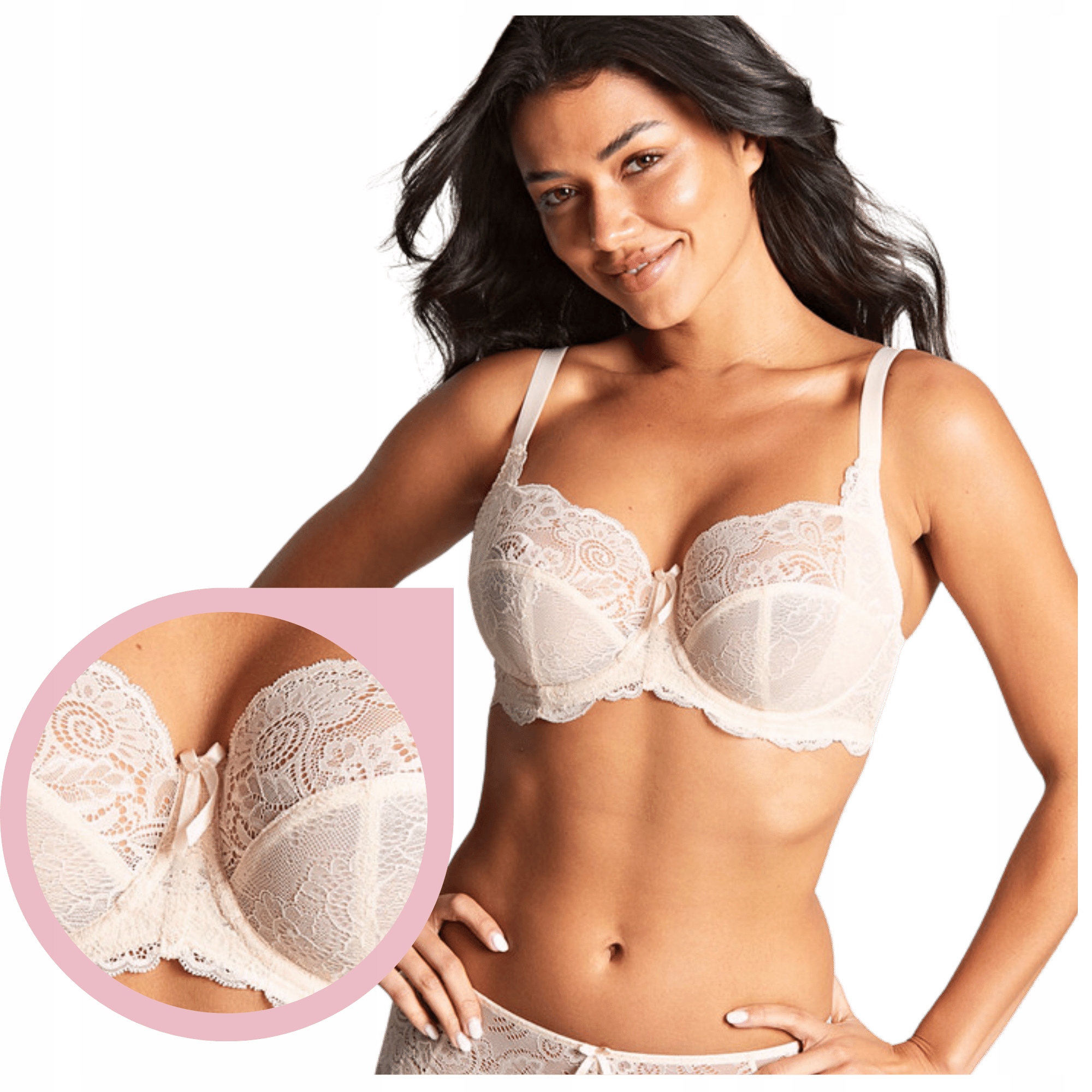 Podprsenka měkká podprsenka full cup krajka ecru Panache Andorra 30F/65G