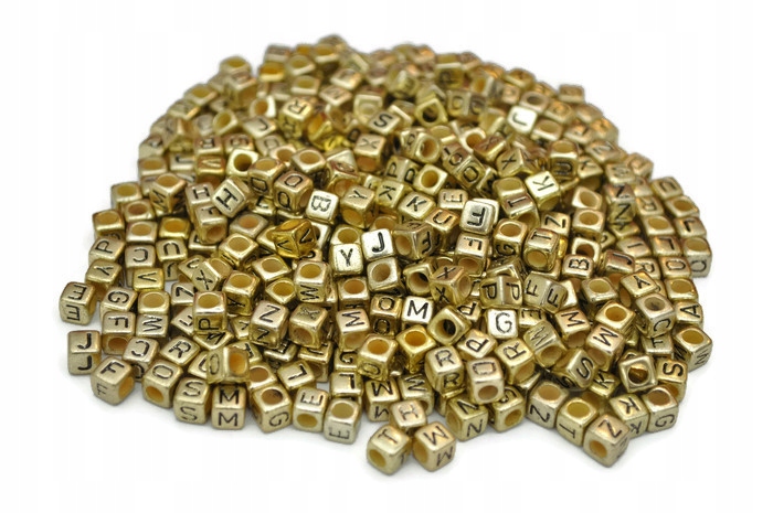 KORALIKI LITERKI ZŁOTE WARKOCZYKI KN.024