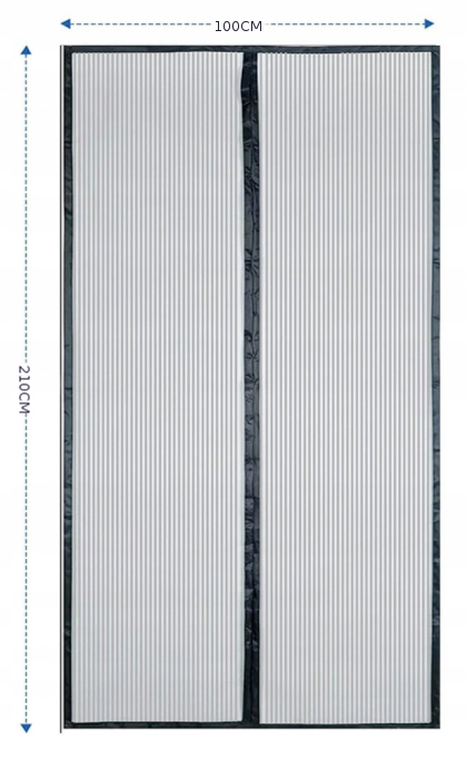 MOSKITIERA MAGNETYCZNA NA DRZWI SIATKA 210X100cm Maks. szerokość 100 cm