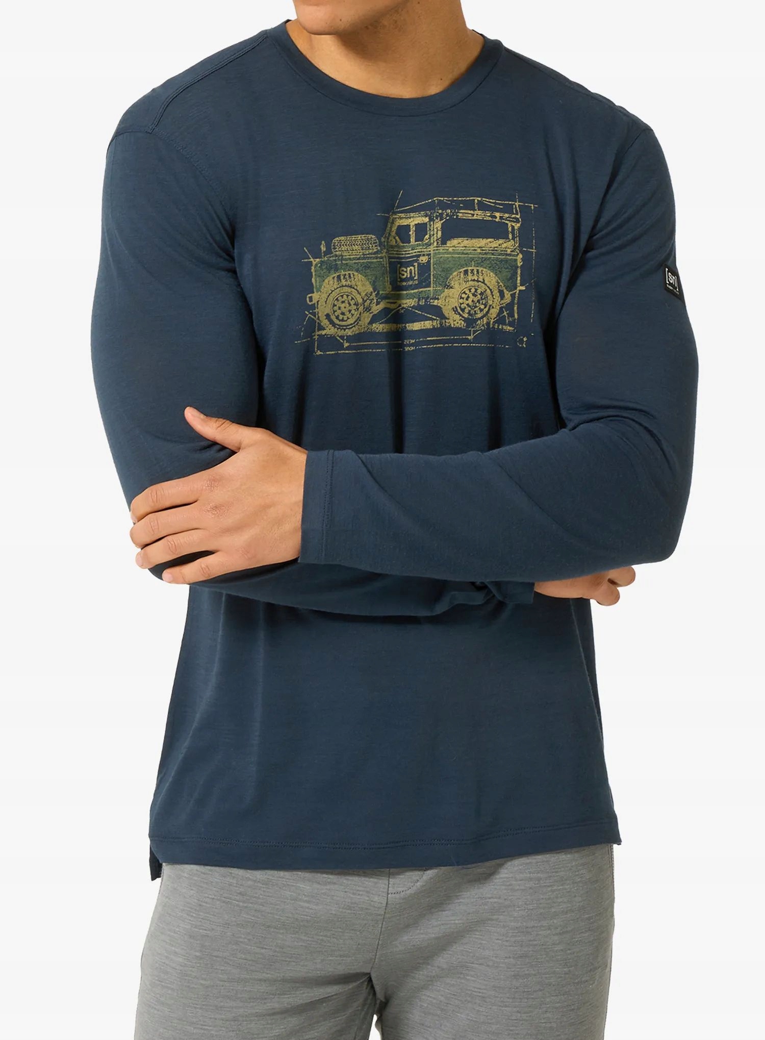 Mikina bez kapuce Super.natural Willi Ls blueberry/various S