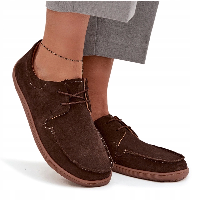 Dámské Polobotky Typu Barefoot Z Přírodního Semiše 327 Čokoládové 41