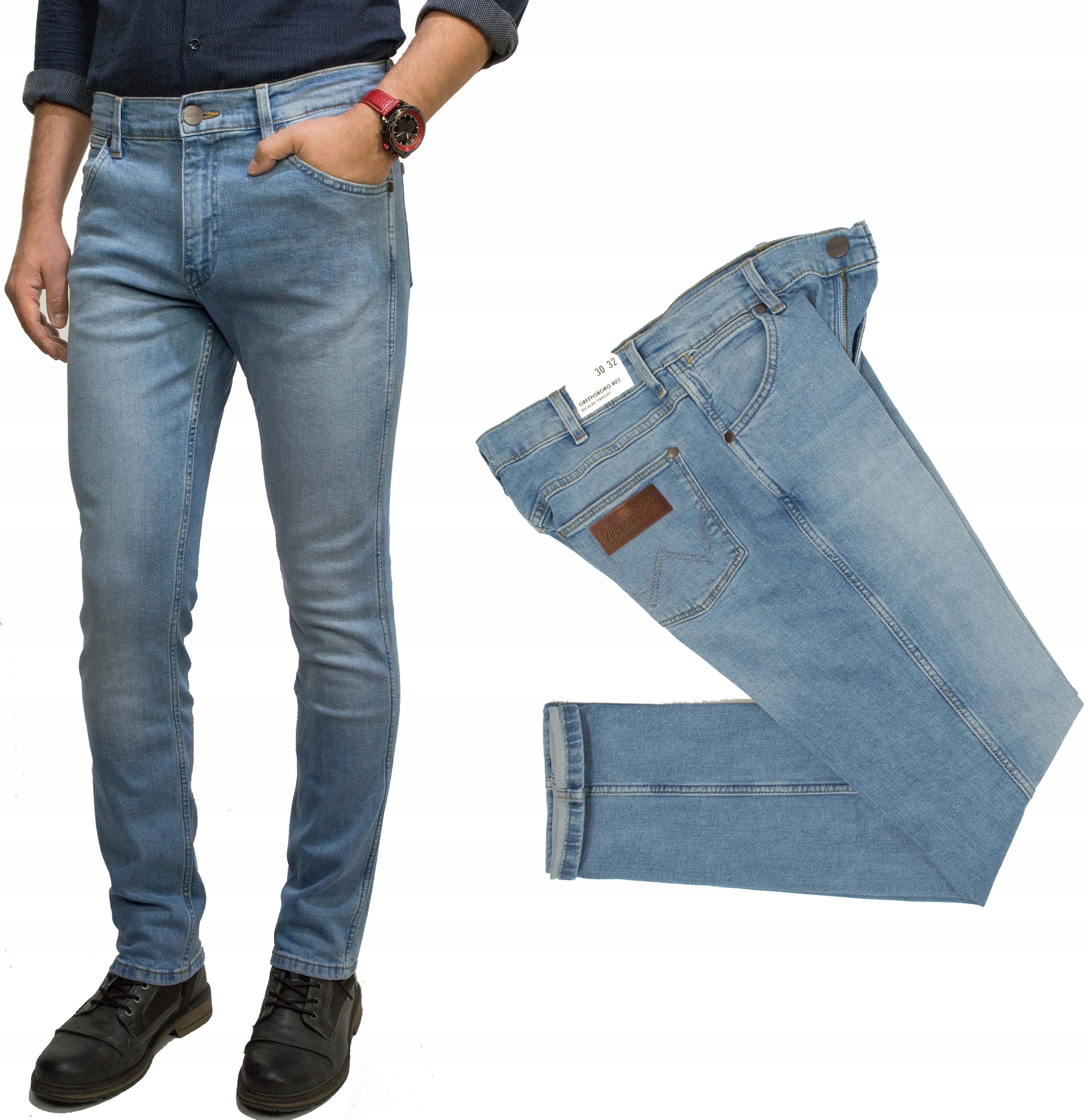 Wrangler Greensboro Straight Cowboy Haze pánské džínové kalhoty W32 L34