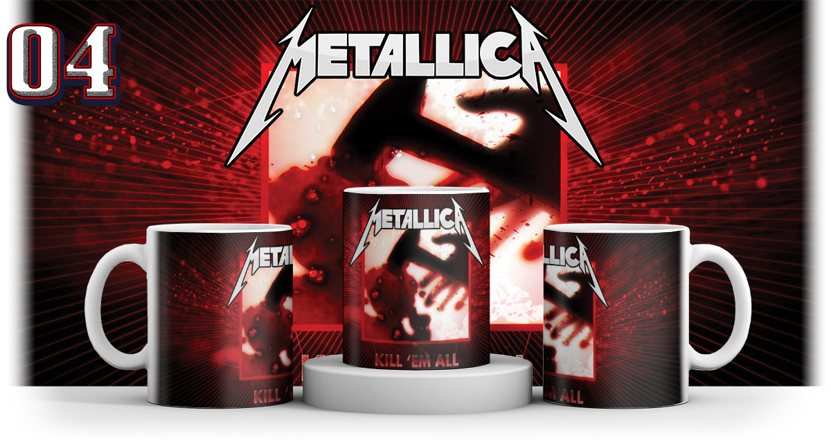 KUBEK METALLICA PREZENT DLA FANA + IMIE + KARTONIK Materiał ceramika