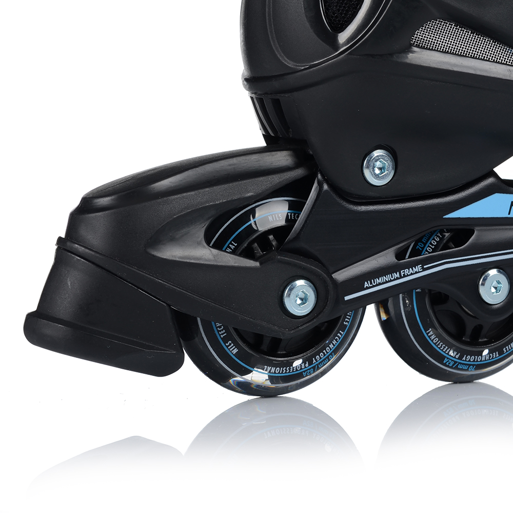 ŁYŻWOROLKI ROLKI DLA DZIECI DOROSŁYCH REGULOWANE KAUCZUKOWE KOŁA LED 39-42 Liczba kół 4