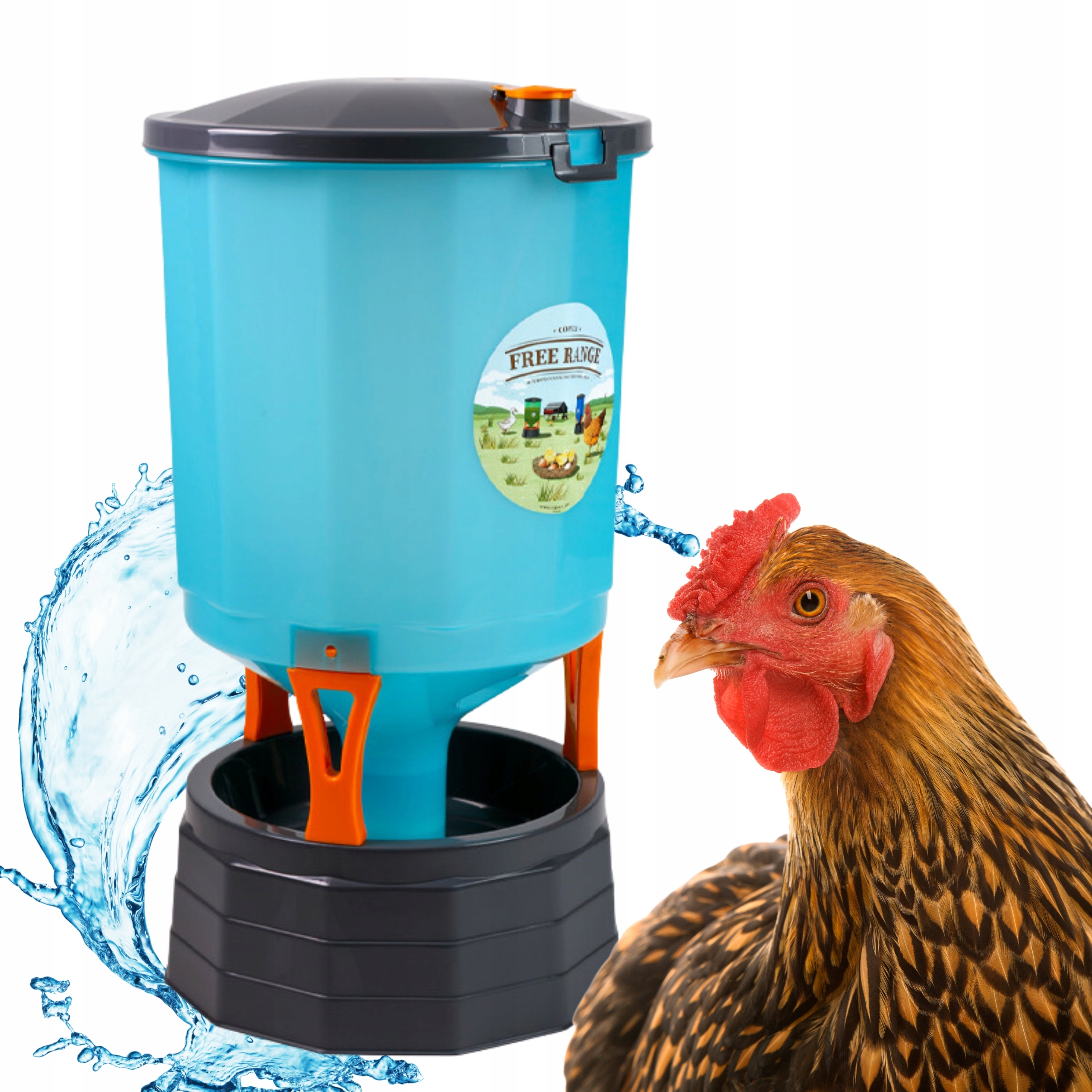 Poidło dla kur automatyczne Koloss z przezroczystym zasobnikiem 45 l