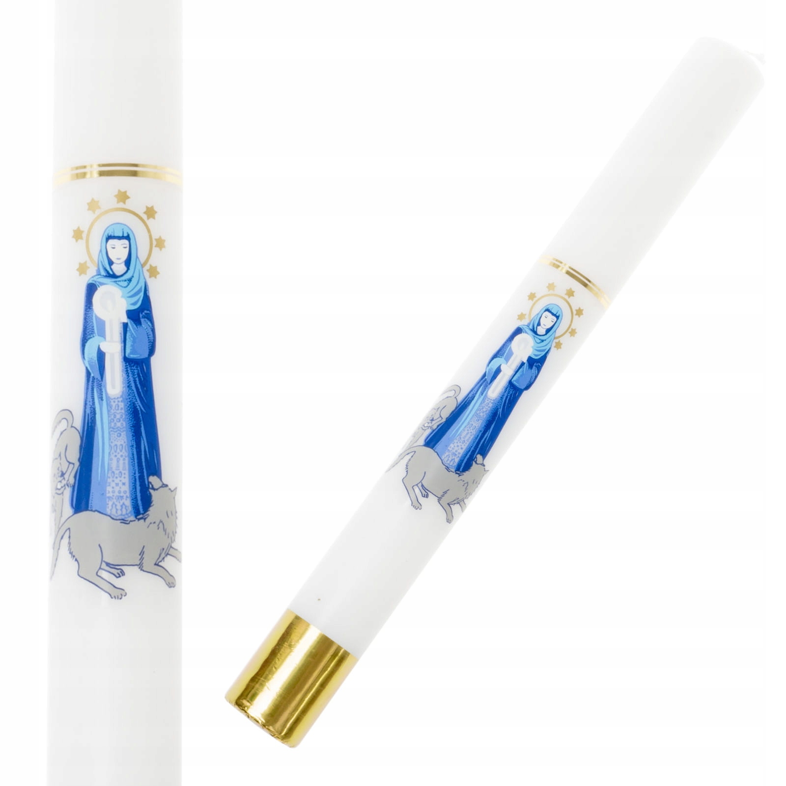 

Świeca gromnica z Matką Bożą Gromniczną biała 30cm