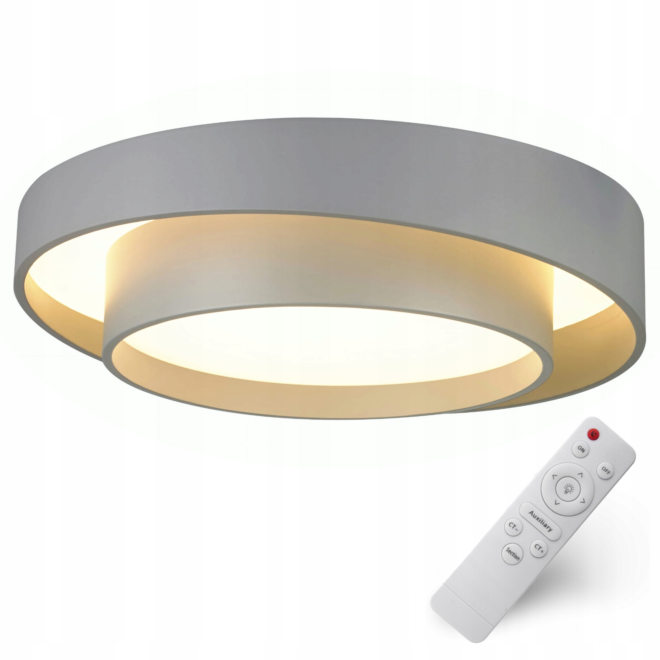 Stropná Lampa Stropné Svietidlo Led Sivá Okrúhla 50CM Loft Diaľkový Ovládač Variabilná Farba