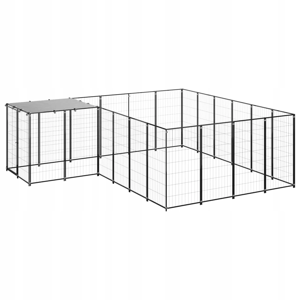 Levně Psí kotec černý 8,47 m² ocel