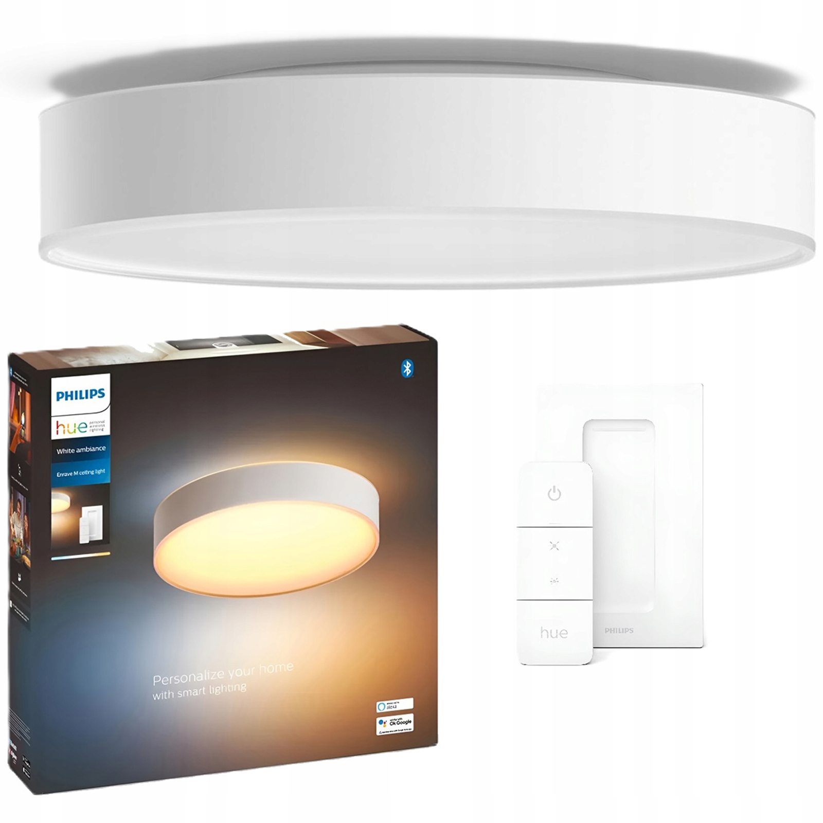 Stropná lampa Stropné Svietidlo na omietku 19,2 W 38 cm biela Philips Hue diaľkový ovládač