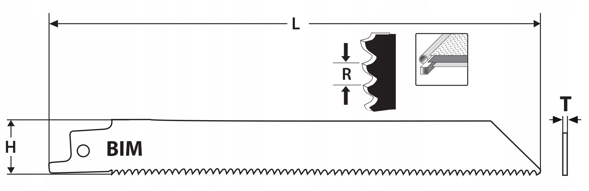 BRZESZCZOT DO PIŁY SZABLASTEJ 228MM 2 SZT BI-METAL Długość 228 mm