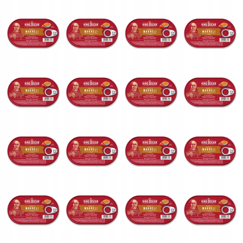 Filety z makrely v rajčatové omáčce s kari 160 g King Oscar X16