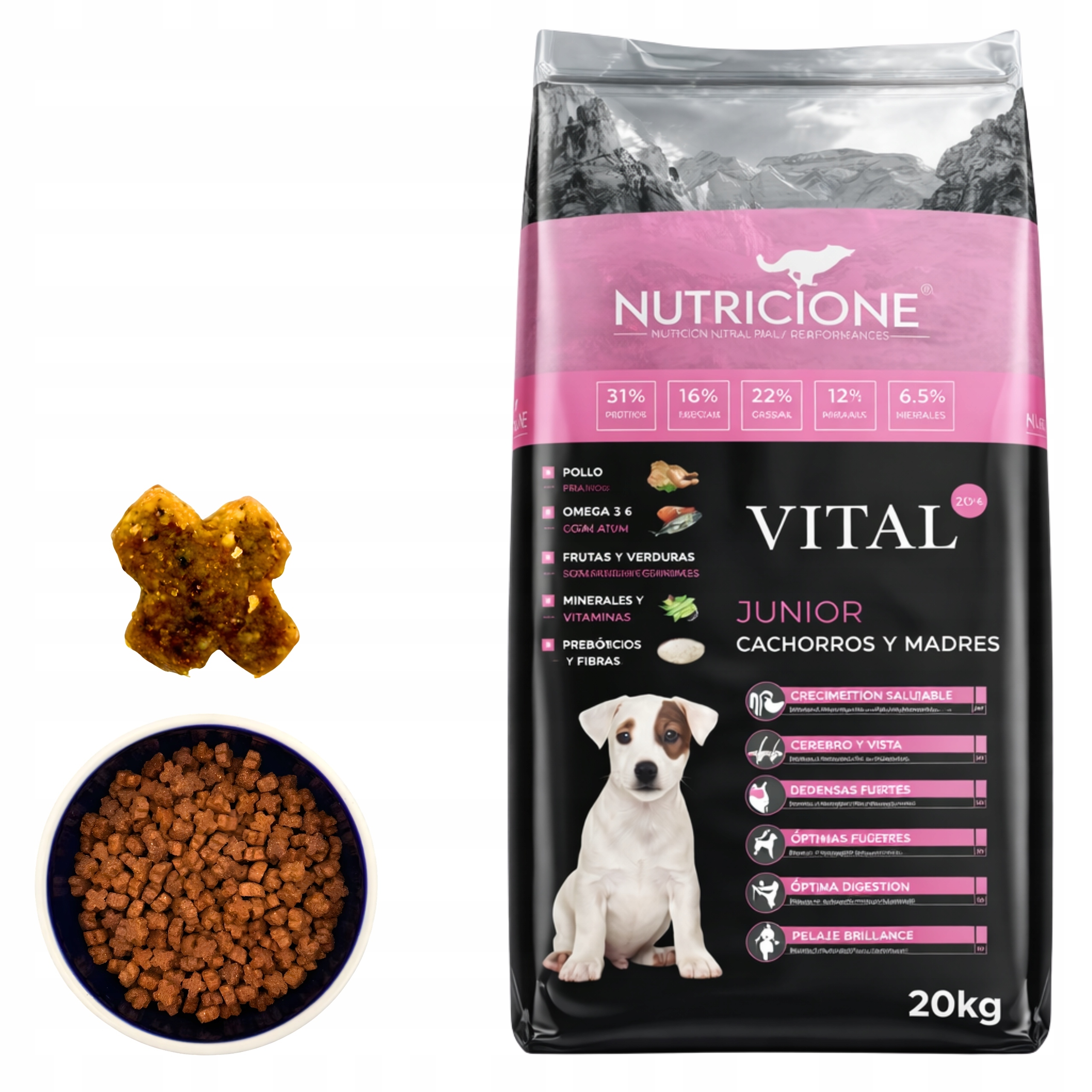 Sucha karma dla psa Nutricione 20 kg dla szczeniąt wysokobiałkowa kompletna