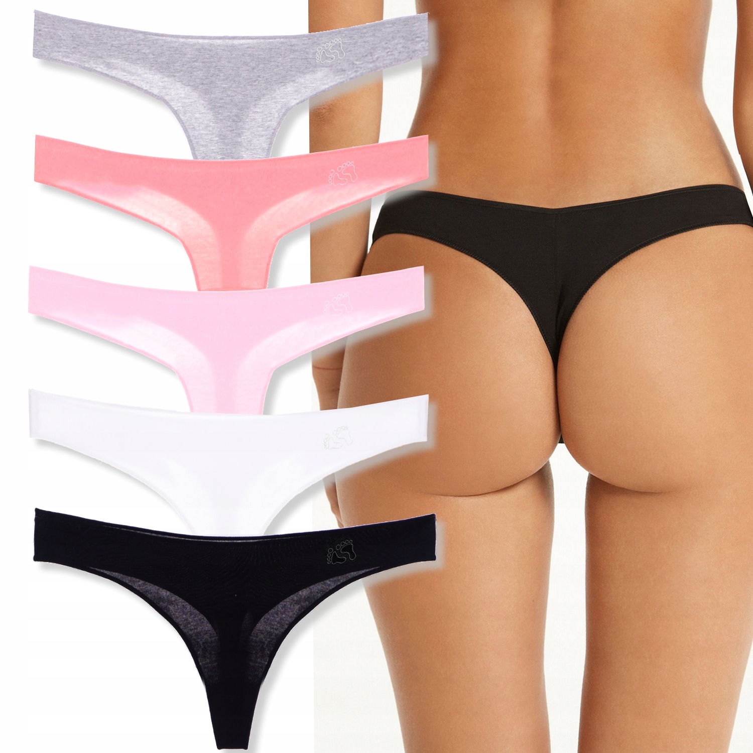 5x STRINGI BEZSZWOWE BAWEŁNIANE MAJTKI S/M