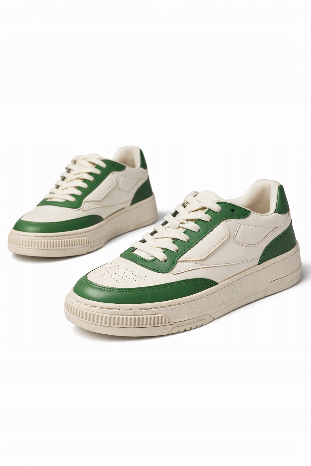 Reebok Sportovní Kožené Šněrovací Boty Zelené Detaily 45 I2E