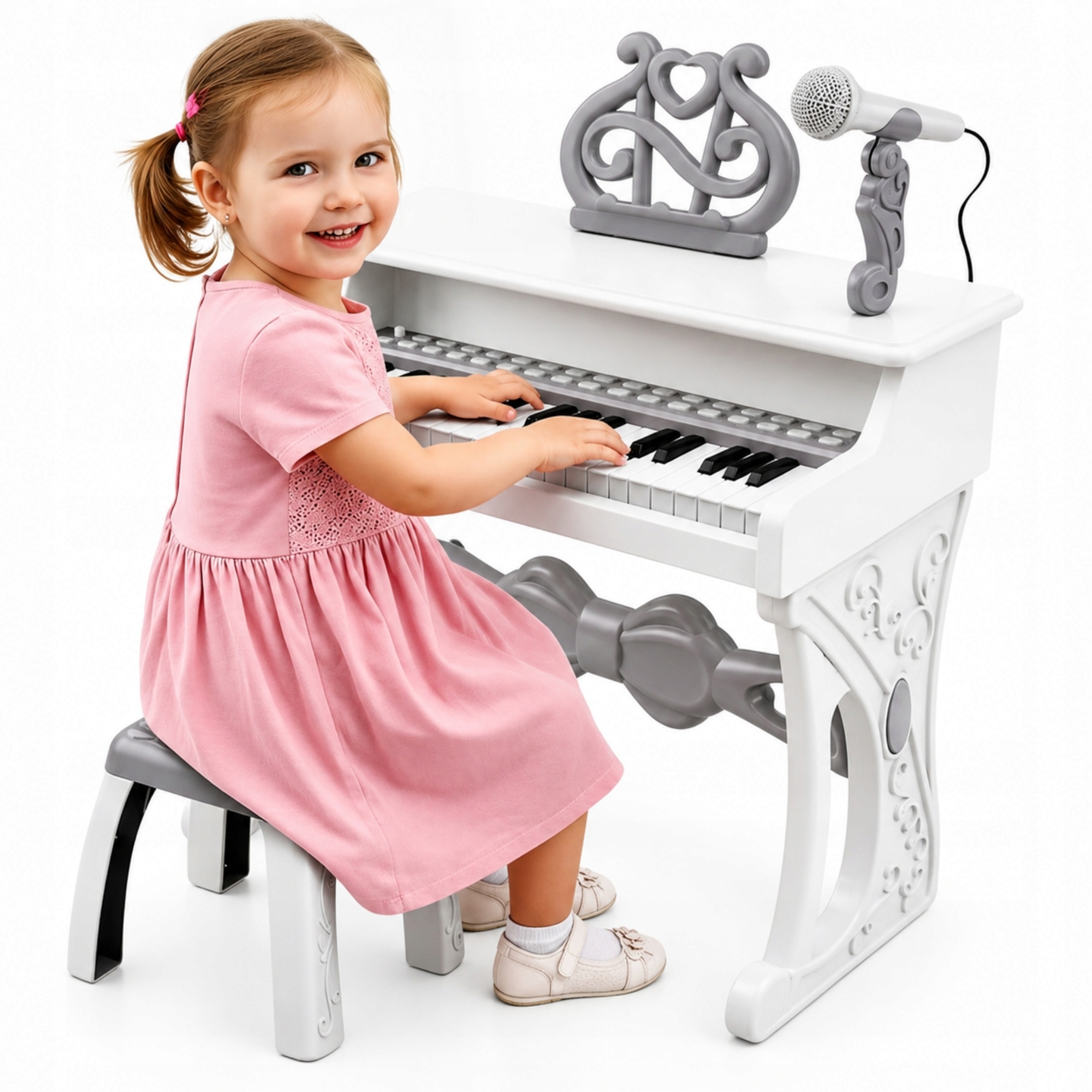 Keyboard Organy Fortepian dla Dzieci Mikrofon 37 Klawiszy Nagrywanie MP3 Pr