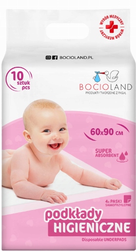 Bocioland PODKŁADY JEDNORAZOWE 90x60 Podkład Przewijak 10 sztuk