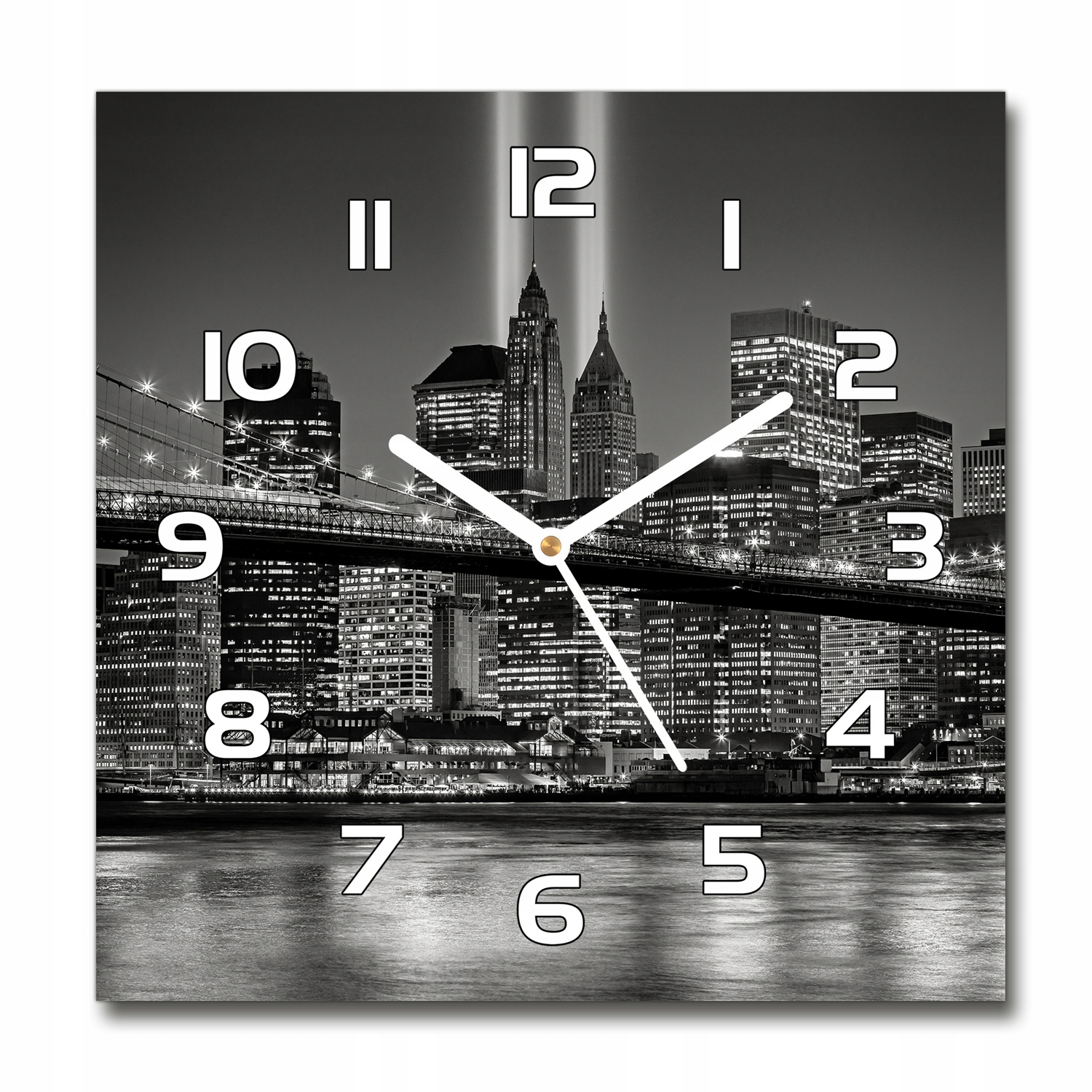 

Zegar szklany kwadratowy Manhattan Nowy Jork 30x30