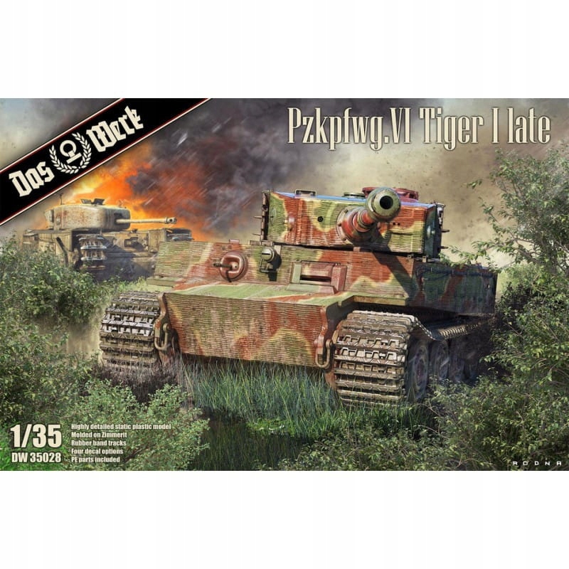 Das Werk DW35028 Pzkpfwg.VI Tiger I late Tank Měřítko 1/35 Hobby Plastová sada