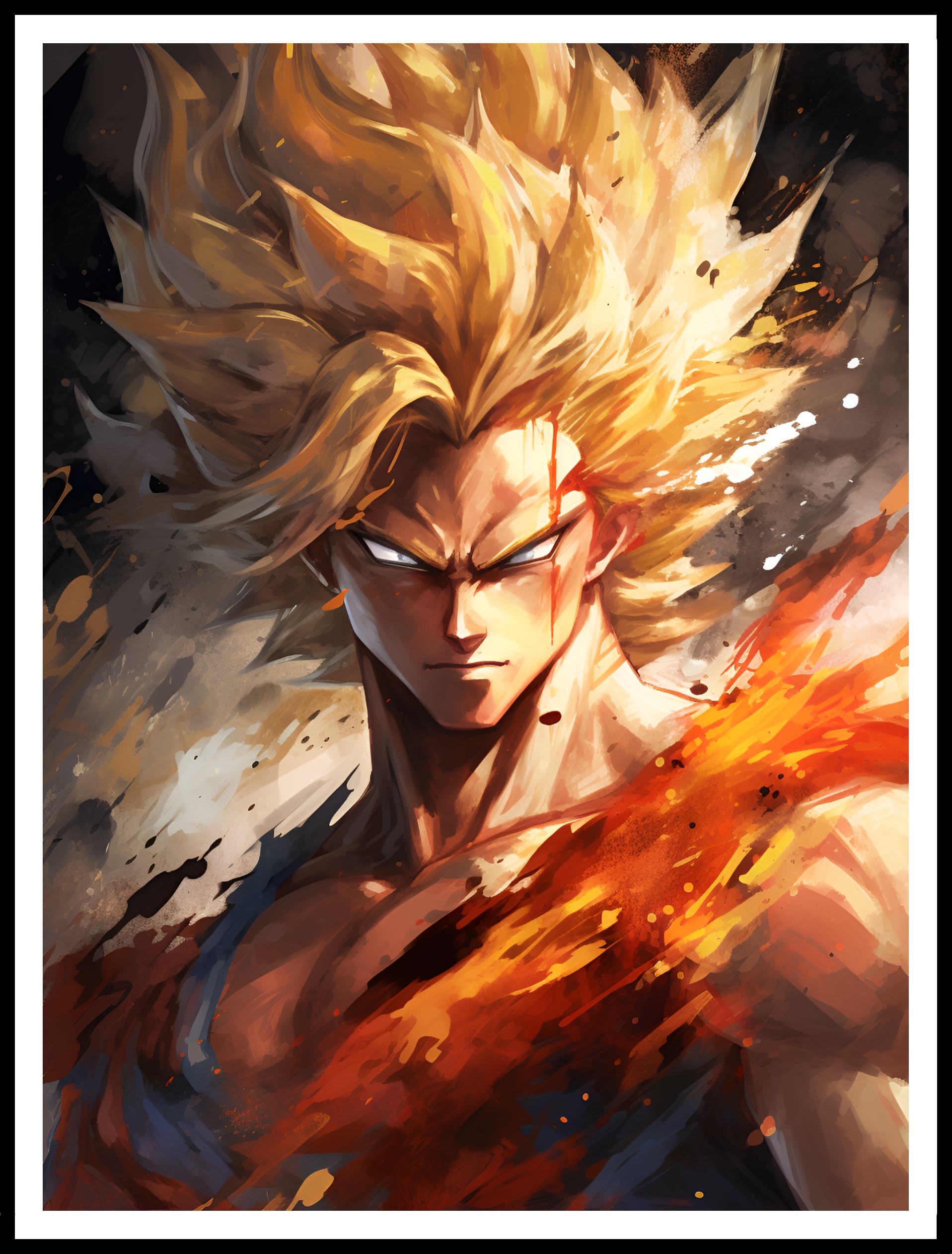 Plakat na Ścianę Obraz Dragon Ball Z Son Goku SSJ2 Anime 40x60 cm Premium Wysokość produktu 60 cm