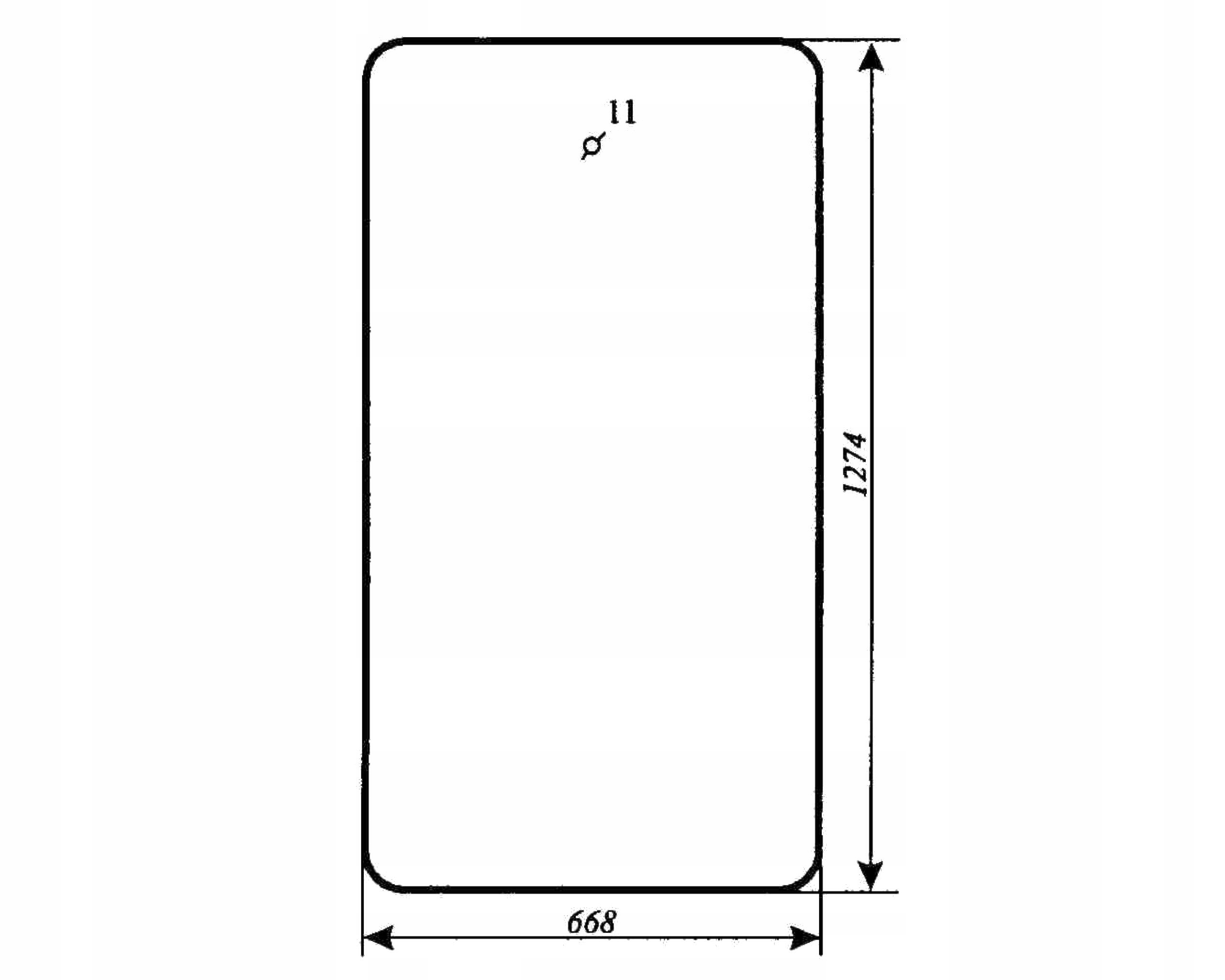 sklo pro bagru Waryński 606 přední