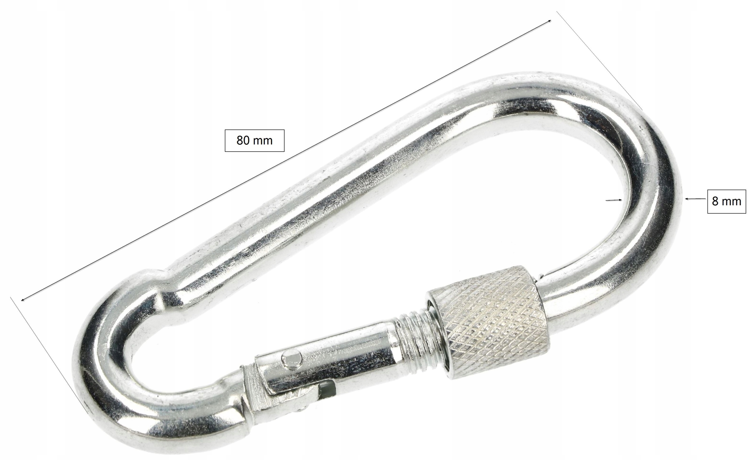 KARABIŃCZYK KARABINEK SKRĘCANY 80 MM HAK DO LIN Kod producenta 0854