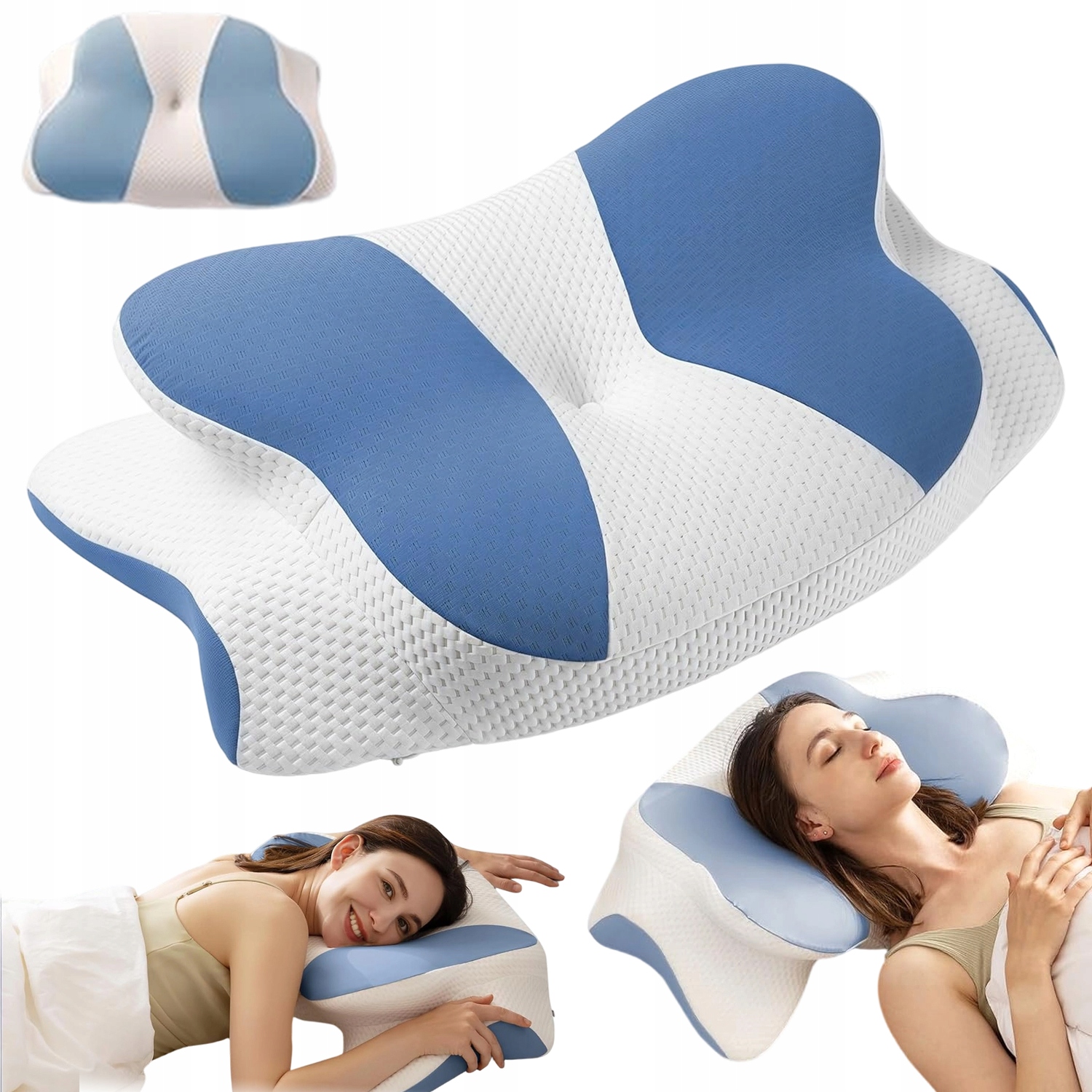 Poduszka Ortopedyczna Do Spania Na Brzuchu Plecach Boku 3D Memory Pianka