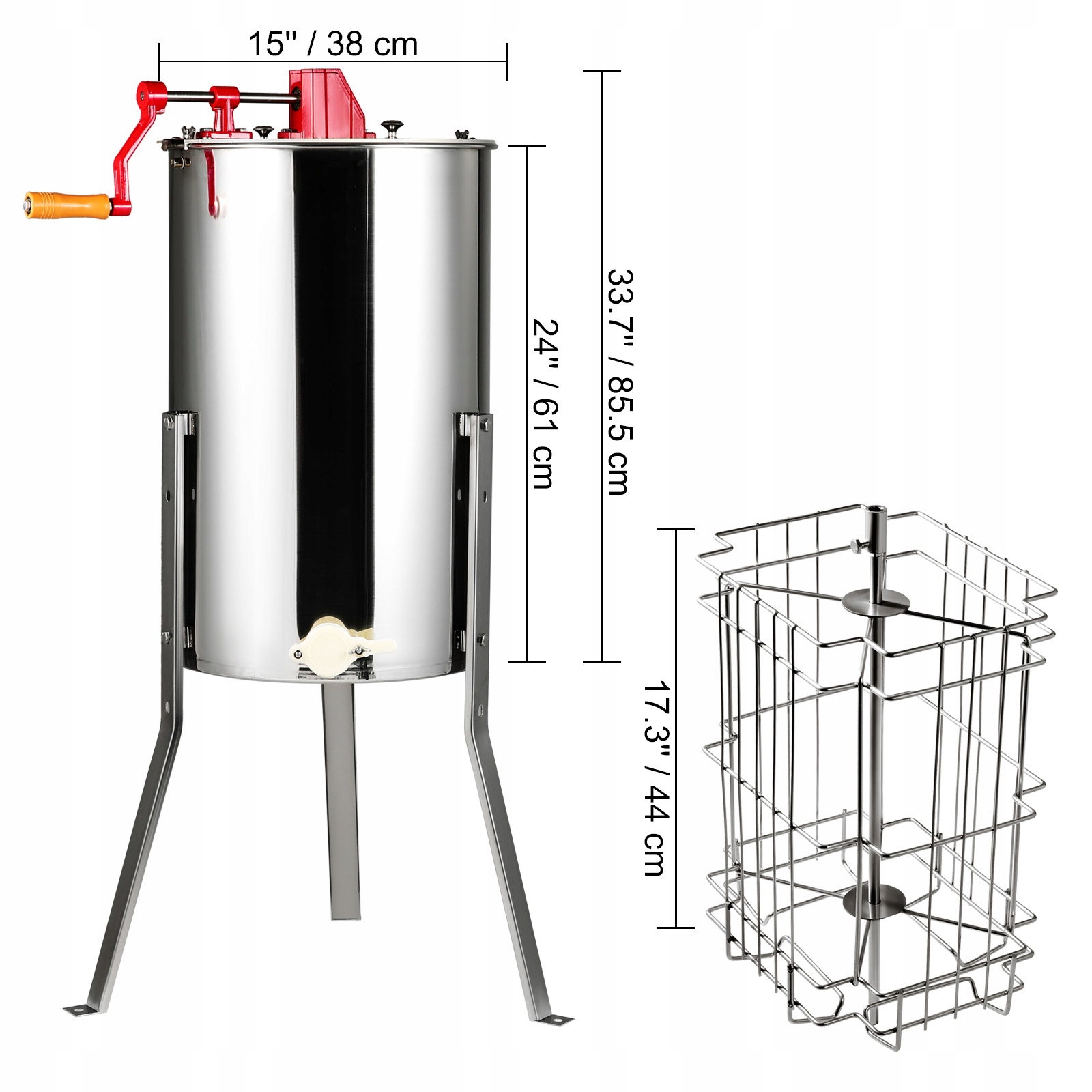 Ręczna Miodarka Miodarka Miodarka Styczna Ręczna Ramka 2/4 48X23 48X26CM EAN (GTIN) 840281576098