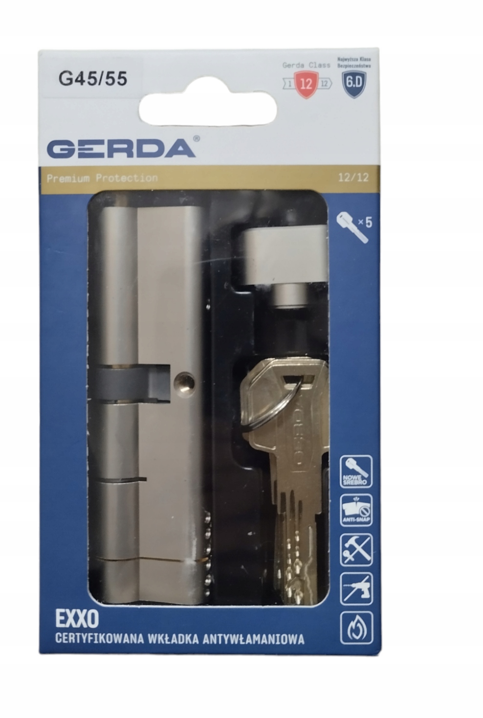 Gerda G45/55 Exxo Niklová Saténová Vložka Do Dveří 5902203381366