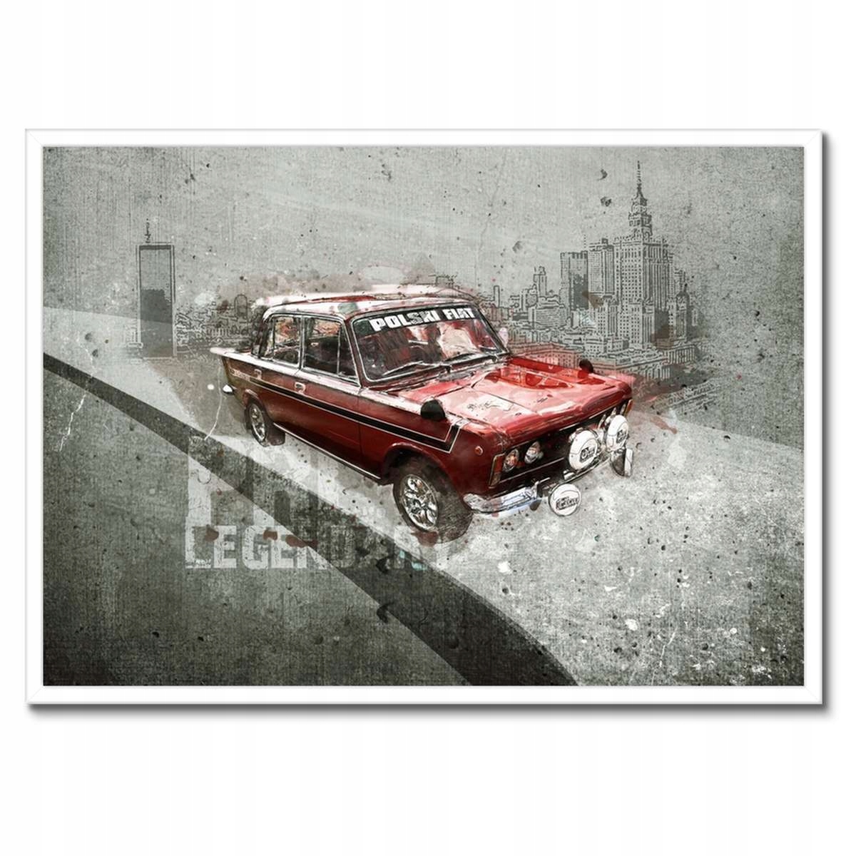 Plakáty v rámu 70x50 Červený Velký Fiat 125p