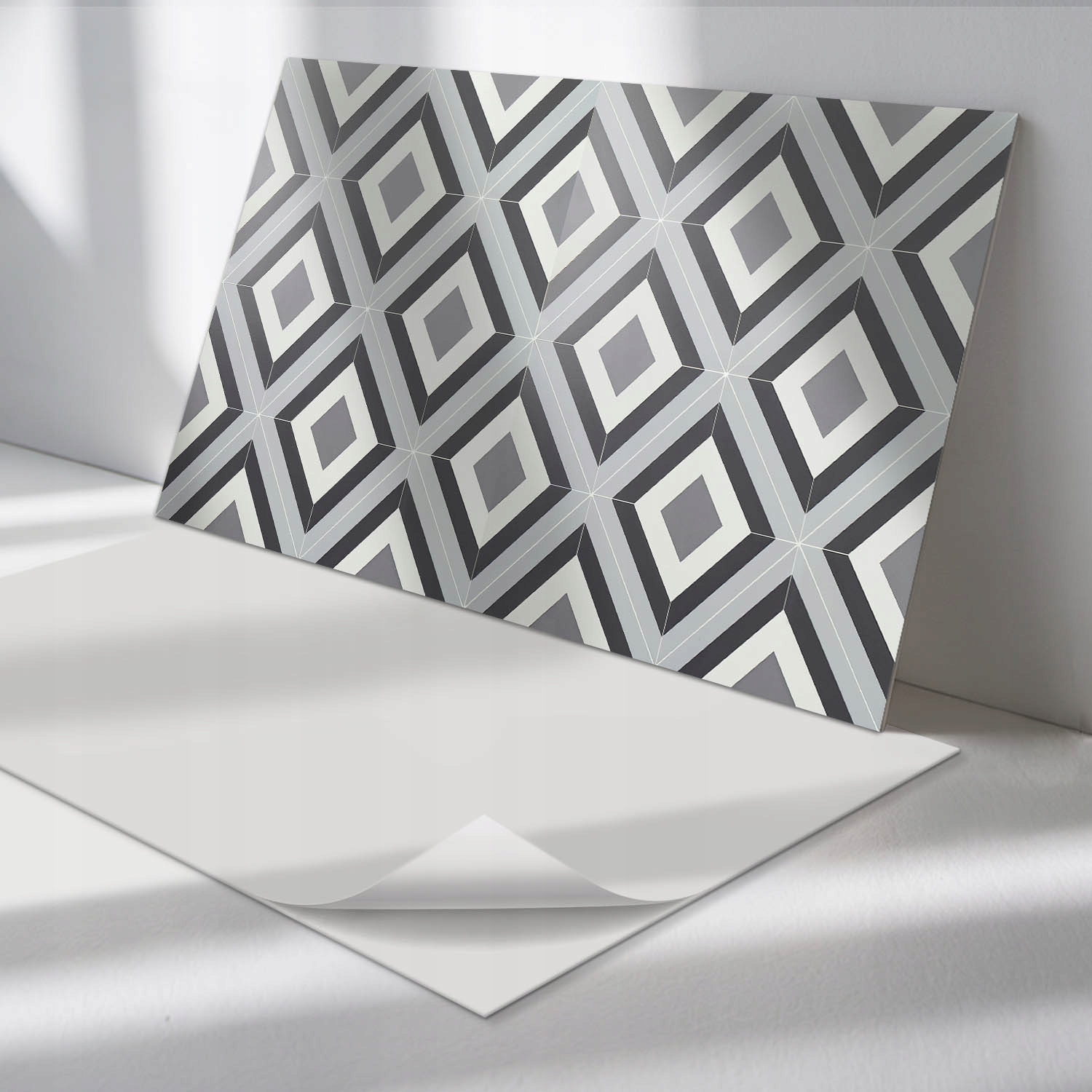 Sada samolepiacich Pvc panelov Geometrický vzor kosoštvorcov 6 ks 60x30 cm