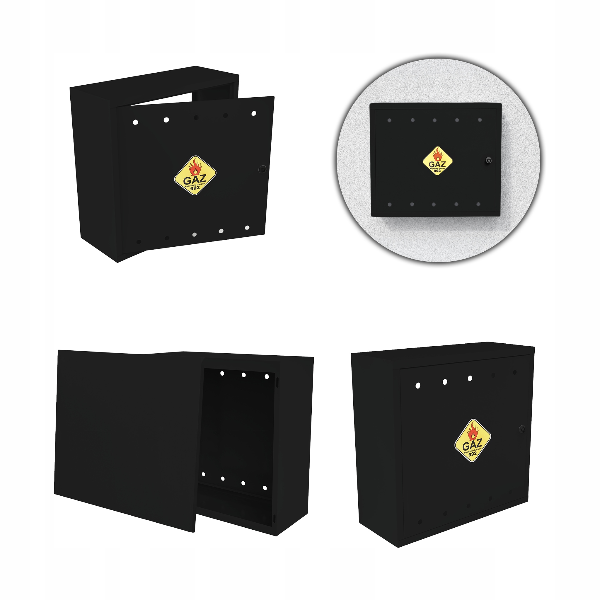 Plynová Skříňka 60x60x25 Černá Skříňka S Zády Pro Plynový Ventil Ocelová