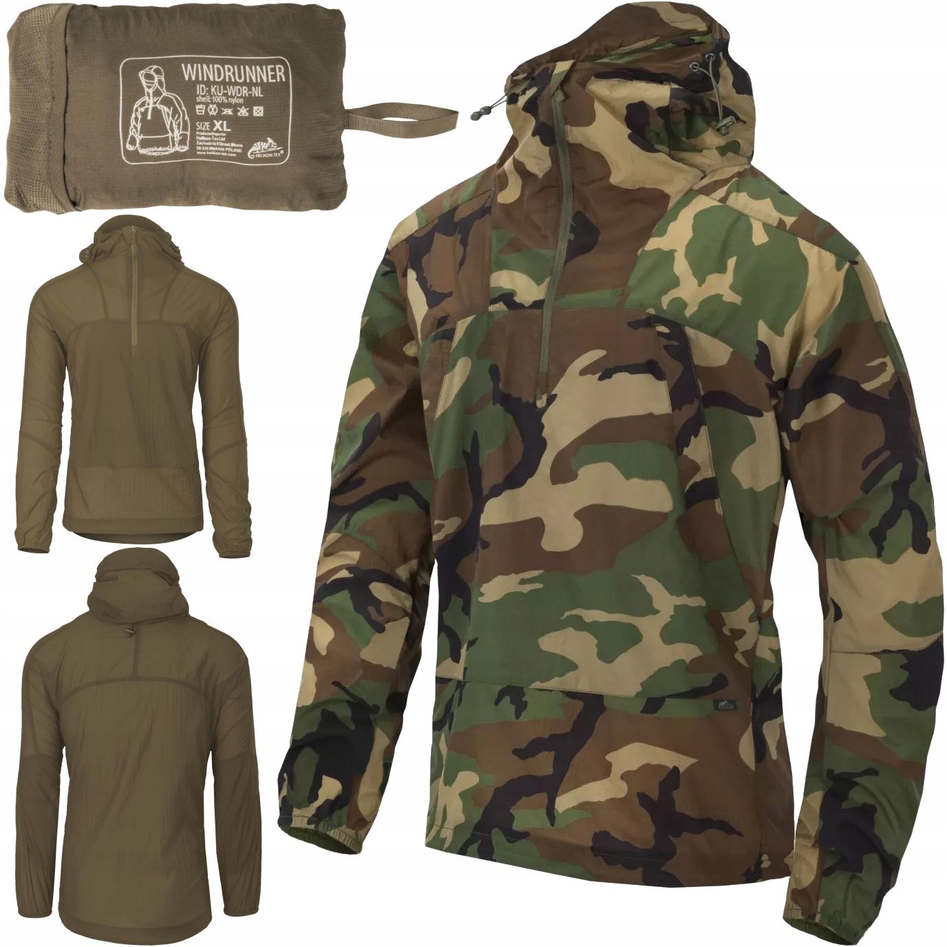 Pánská větrovka Helikon Windrunner WindPack Nylon Us Woodland vel. L