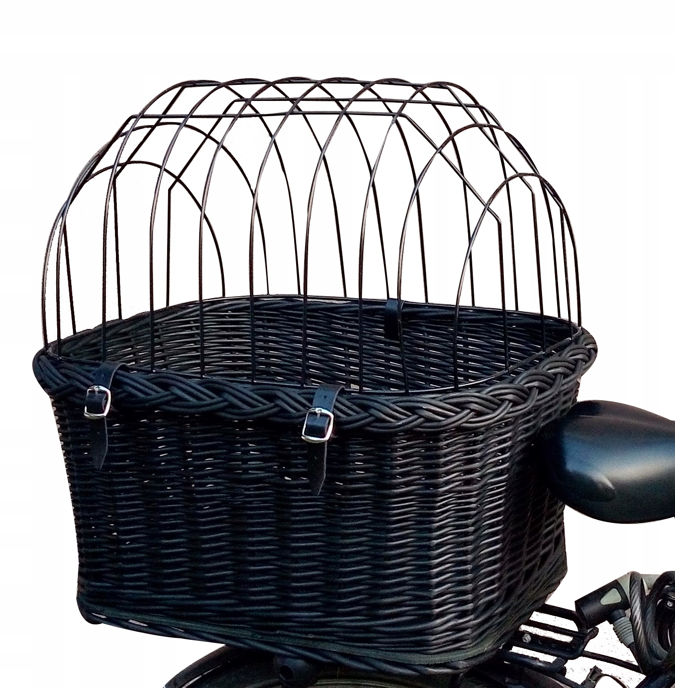 Duży Kosz wiklinowy na Bagażnik Koszyk na rower dla Psa +poduszka