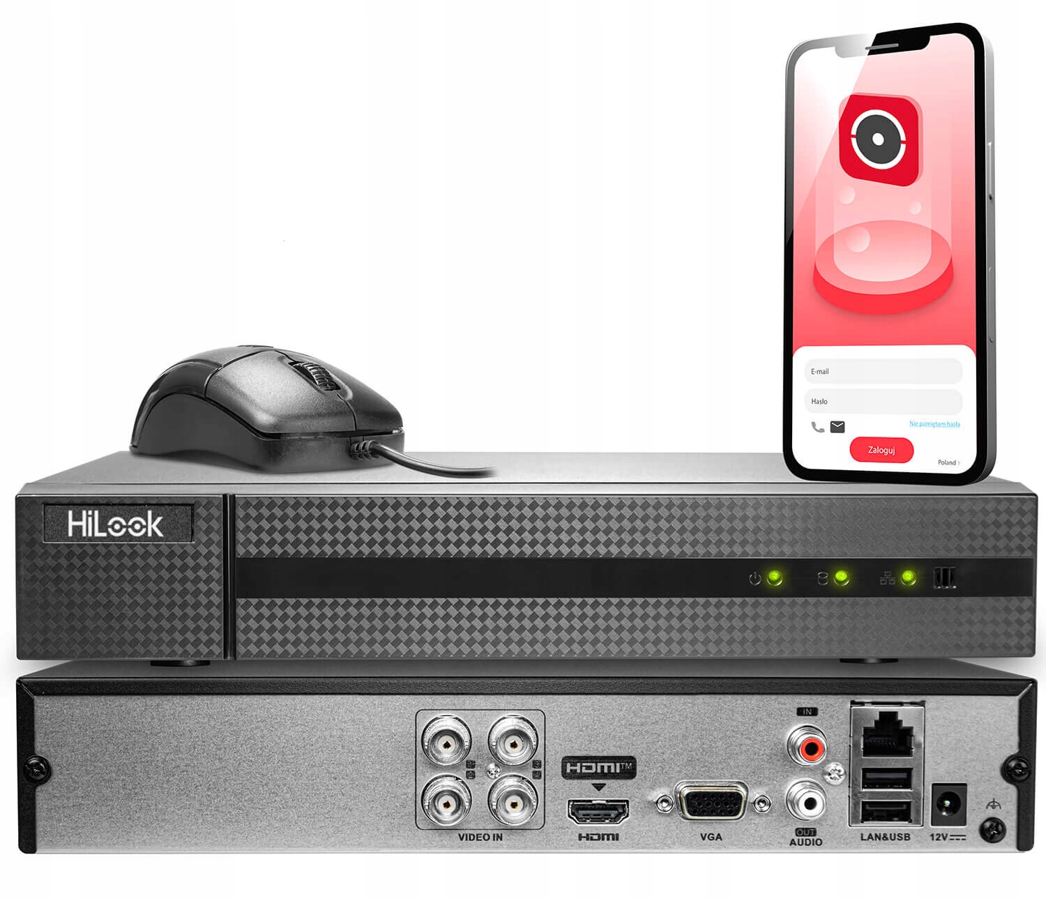 Rejestrator cyfrowy hybrydowy do monitoringu DVR-4CH-4MP Ahd 4 kan HiLook